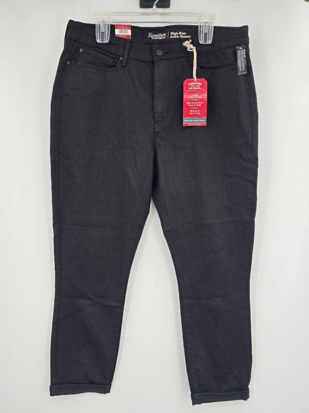 Signature by Levi Strauss Womens Size 18W High Rise Ankle Skinny Jeans Black